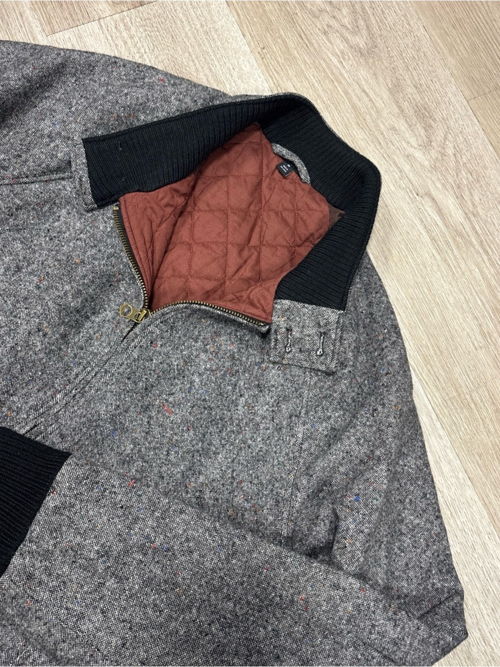 Bonobos Donegal Tweed Bomber Jacket Mens Size M Italy Knickerbocker Bottoli